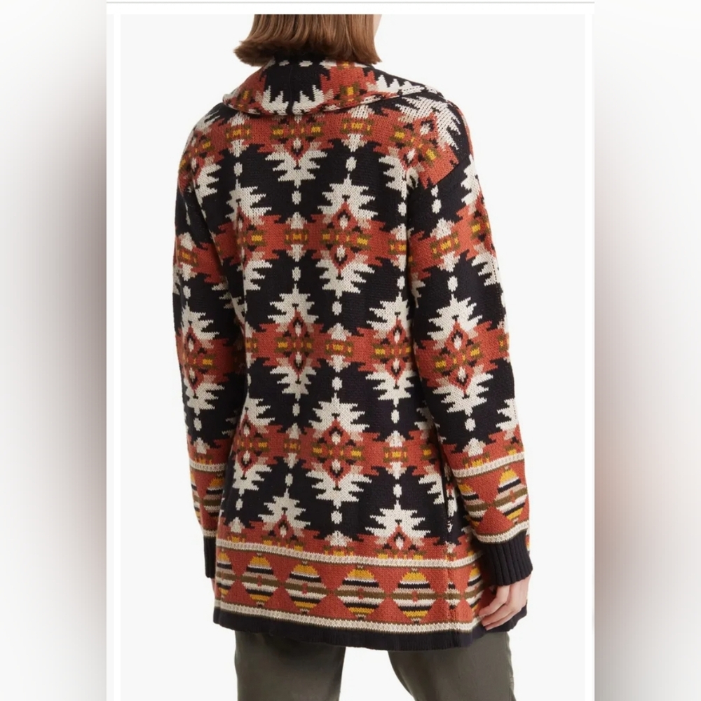 Lucky Brand Aztec Open Front Knit Cardigan Sweater - Picture 4 of 16